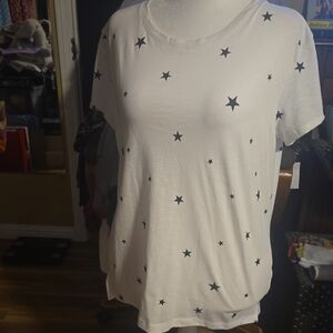 Daisy Fuentes White Short Sleeve Relaxed T-Shirt